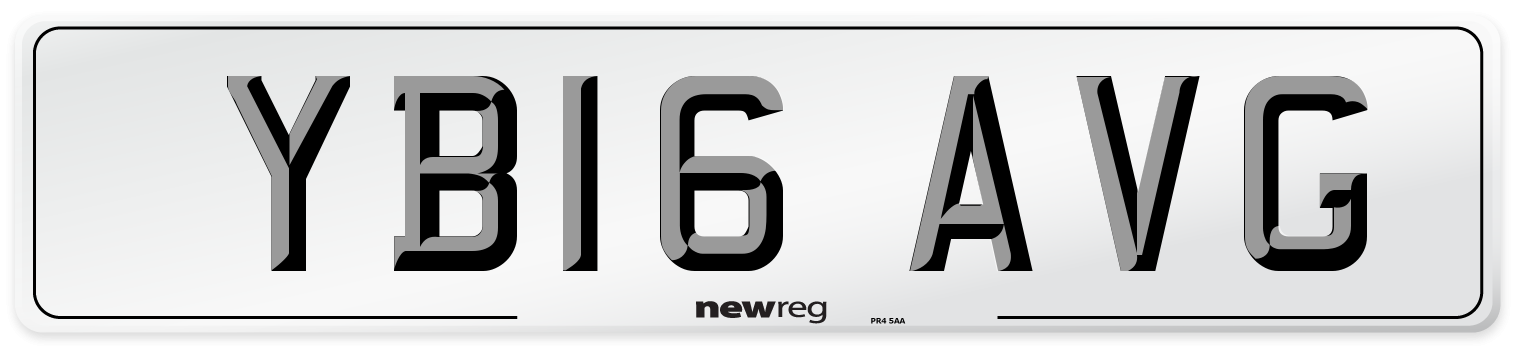 YB16 AVG Number Plate from New Reg
